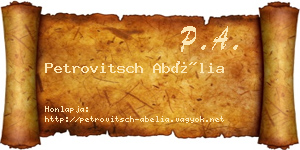 Petrovitsch Abélia névjegykártya